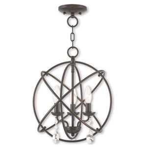 HomeRoots Three Light Dimmable Chandelier - Modern Cylinder Design with Steel Shades for Stylish Ambiance 687247