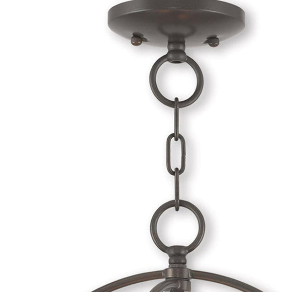 HomeRoots Three Light Dimmable Chandelier - Modern Cylinder Design with Steel Shades for Stylish Ambiance 687247