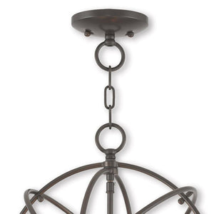 HomeRoots Three Light Dimmable Chandelier - Modern Cylinder Design with Steel Shades for Stylish Ambiance 687247