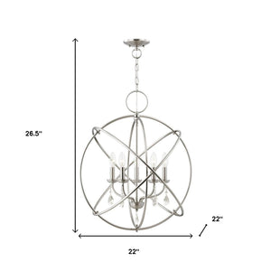 HomeRoots Five Light Dimmable Chandelier – Modern Cylinder Shades, Versatile Design for Any Room Ambiance 687249