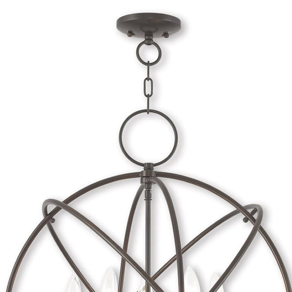 HomeRoots Five Light Dimmable Chandelier with Sleek Cylinder Shades for Modern Ambiance in Any Room 687250