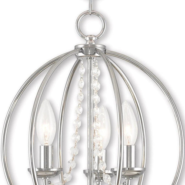 HomeRoots Three Light Dimmable Chandelier - Modern Steel Shades, Adjustable for Any Space, Perfect Ambiance! 687251