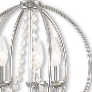 HomeRoots Three Light Dimmable Chandelier - Modern Steel Shades, Adjustable for Any Space, Perfect Ambiance! 687251