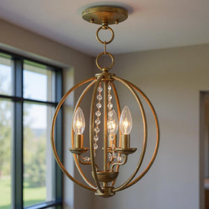 HomeRoots Three Light Dimmable Chandelier: Modern Pendant with Cylindrical Shades for Elegant Lighting Decor 687252