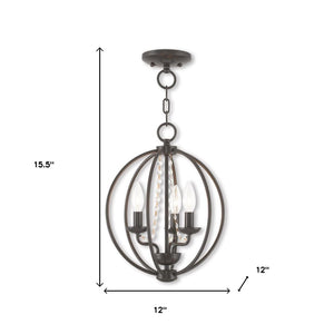 HomeRoots Three Light Dimmable Chandelier – Modern Cylindrical Shades for Elegant Home Illumination & Style 687253