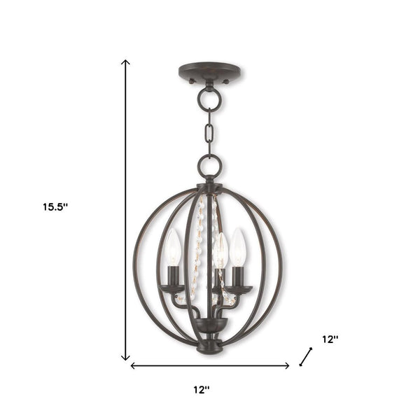 HomeRoots Three Light Dimmable Chandelier – Modern Cylindrical Shades for Elegant Home Illumination & Style 687253