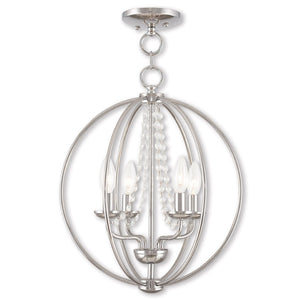 HomeRoots Four Light Dimmable Chandelier with Sleek Cylindrical Shades – Modern Illumination for Any Room 687254