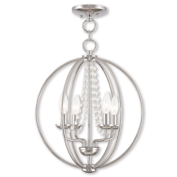 HomeRoots Four Light Dimmable Chandelier with Sleek Cylindrical Shades – Modern Illumination for Any Room 687254