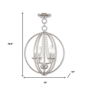 HomeRoots Four Light Dimmable Chandelier with Sleek Cylindrical Shades – Modern Illumination for Any Room 687254