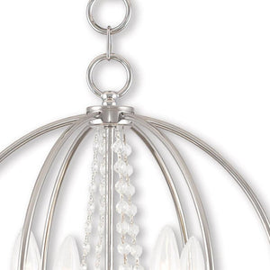 HomeRoots Four Light Dimmable Chandelier with Sleek Cylindrical Shades – Modern Illumination for Any Room 687254