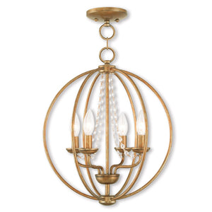 HomeRoots Four Light Dimmable Chandelier - Modern Cylinder Design for Elegant Ambiance in Any Space 687255