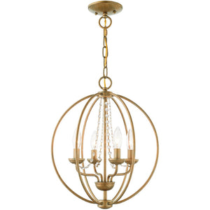 HomeRoots Four Light Dimmable Chandelier - Modern Cylinder Design for Elegant Ambiance in Any Space 687255