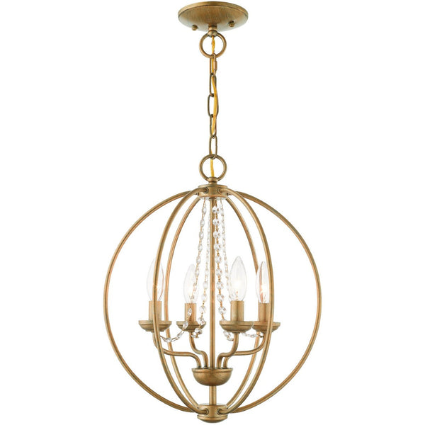 HomeRoots Four Light Dimmable Chandelier - Modern Cylinder Design for Elegant Ambiance in Any Space 687255
