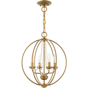 HomeRoots Four Light Dimmable Chandelier - Modern Cylinder Design for Elegant Ambiance in Any Space 687255
