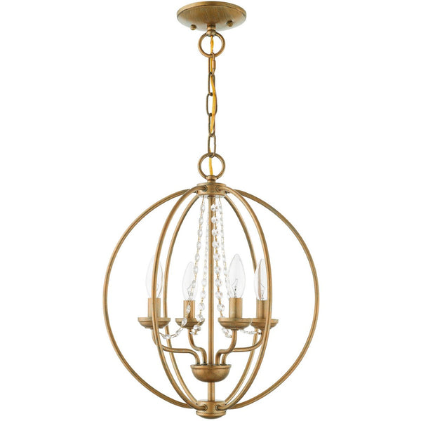 HomeRoots Four Light Dimmable Chandelier - Modern Cylinder Design for Elegant Ambiance in Any Space 687255