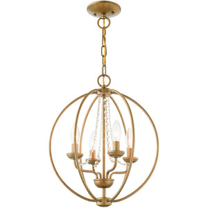 HomeRoots Four Light Dimmable Chandelier - Modern Cylinder Design for Elegant Ambiance in Any Space 687255