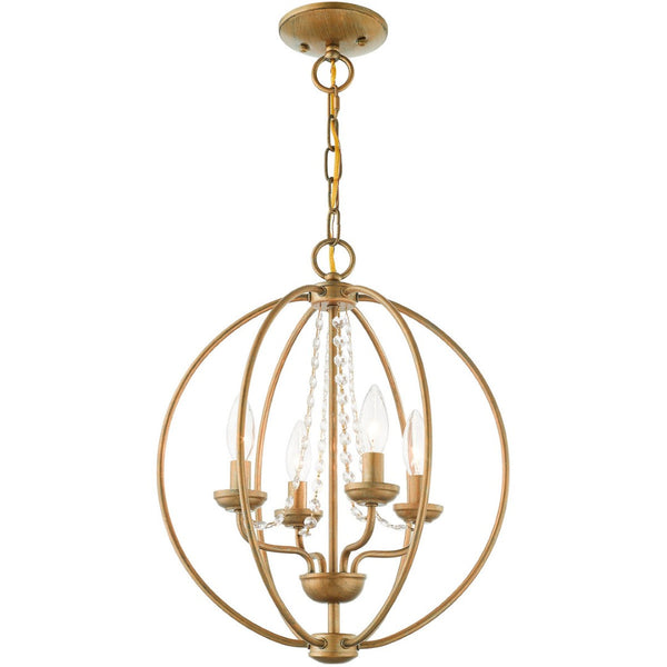 HomeRoots Four Light Dimmable Chandelier - Modern Cylinder Design for Elegant Ambiance in Any Space 687255