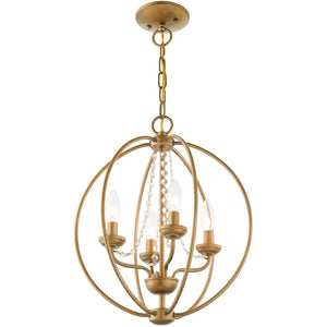 HomeRoots Four Light Dimmable Chandelier - Modern Cylinder Design for Elegant Ambiance in Any Space 687255