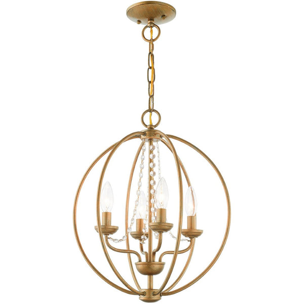 HomeRoots Four Light Dimmable Chandelier - Modern Cylinder Design for Elegant Ambiance in Any Space 687255