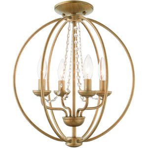 HomeRoots Four Light Dimmable Chandelier - Modern Cylinder Design for Elegant Ambiance in Any Space 687255