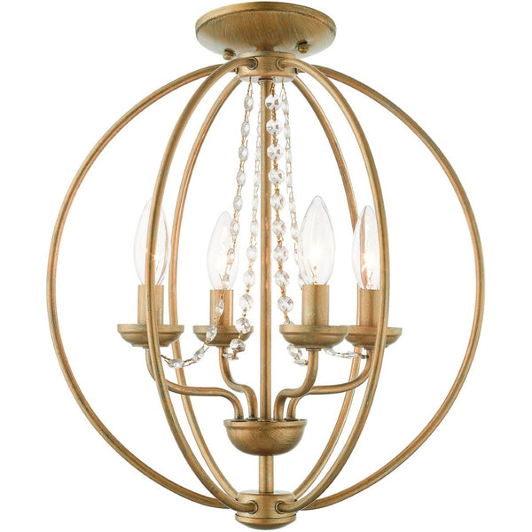 HomeRoots Four Light Dimmable Chandelier - Modern Cylinder Design for Elegant Ambiance in Any Space 687255