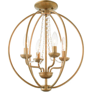 HomeRoots Four Light Dimmable Chandelier - Modern Cylinder Design for Elegant Ambiance in Any Space 687255