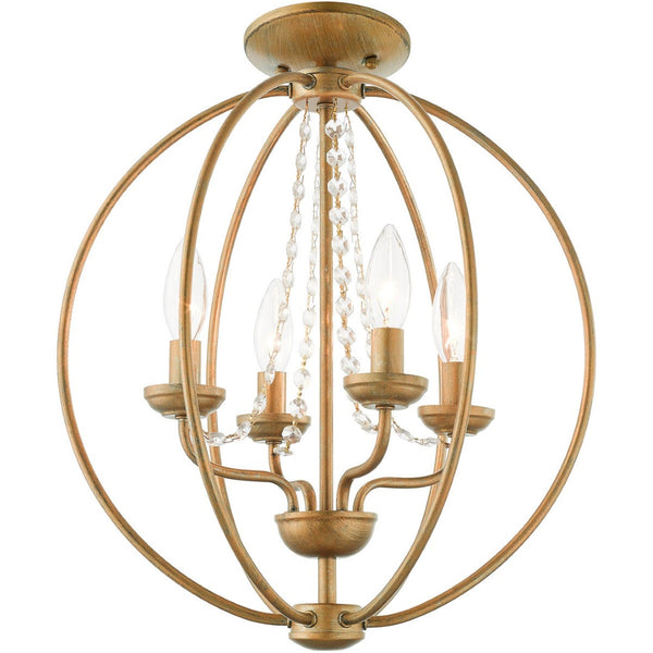 HomeRoots Four Light Dimmable Chandelier - Modern Cylinder Design for Elegant Ambiance in Any Space 687255