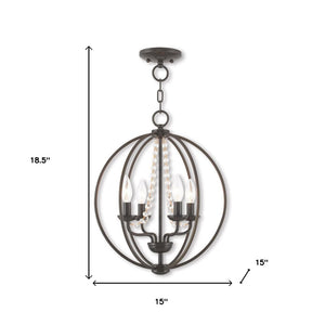 HomeRoots Four Light Dimmable Chandelier - Modern Elegance with Cylindrical Shades for Versatile Ambiance 687256