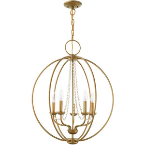 HomeRoots Five Light Dimmable Chandelier - Modern Cylinder Shades, Adjustable Ambiance for Any Space 687258