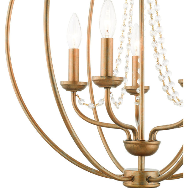 HomeRoots Five Light Dimmable Chandelier - Modern Cylinder Shades, Adjustable Ambiance for Any Space 687258
