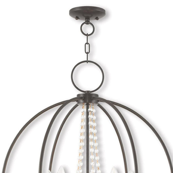 HomeRoots Five Light Dimmable Chandelier - Modern Cylinder Shades for Versatile Illumination & Style Upgrade 687259