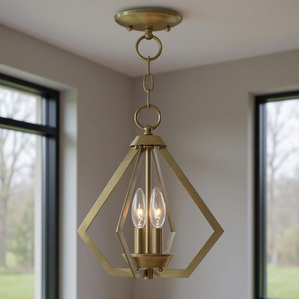 HomeRoots Two Light Dimmable Chandelier – Sleek Cylinder Shades for Contemporary Home Ambiance & Style 687260