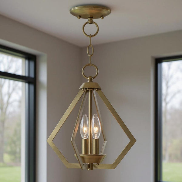HomeRoots Two Light Dimmable Chandelier – Sleek Cylinder Shades for Contemporary Home Ambiance & Style 687260