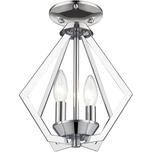 HomeRoots Two Light Dimmable Chandelier with Modern Cylinder Shades for Stylish Adjustable Illumination 687261