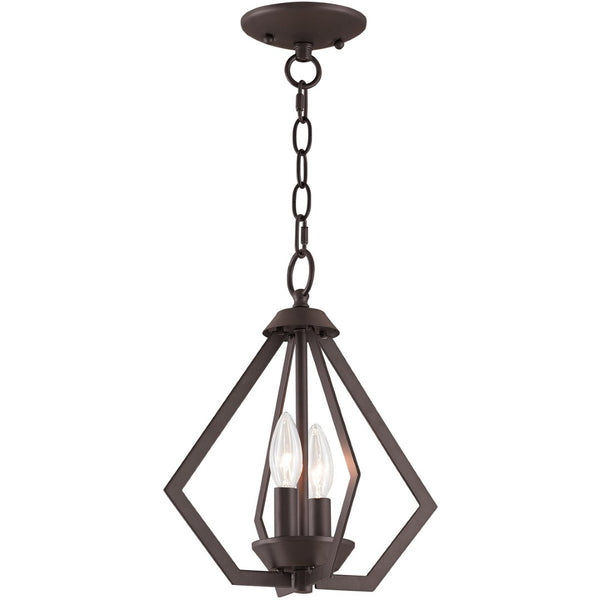 HomeRoots Bronze Elegant Two-Light Dimmable Chandelier with Shades – Perfect for Dining Rooms & Entryways 687262