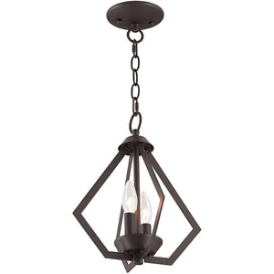 HomeRoots Bronze Elegant Two-Light Dimmable Chandelier with Shades – Perfect for Dining Rooms & Entryways 687262