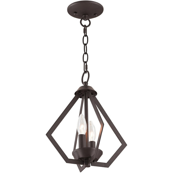 HomeRoots Bronze Elegant Two-Light Dimmable Chandelier with Shades – Perfect for Dining Rooms & Entryways 687262