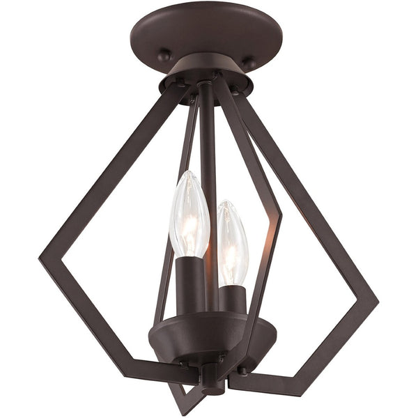 HomeRoots Bronze Elegant Two-Light Dimmable Chandelier with Shades – Perfect for Dining Rooms & Entryways 687262
