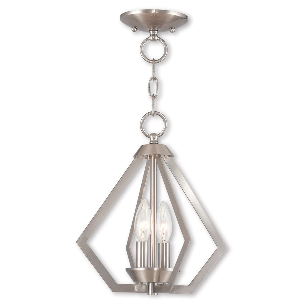 HomeRoots Two Light Dimmable Chandelier - Modern Cylinder Shades for Adjustable Ambiance in Any Space 687263