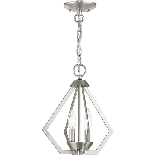 HomeRoots Two Light Dimmable Chandelier - Modern Cylinder Shades for Adjustable Ambiance in Any Space 687263