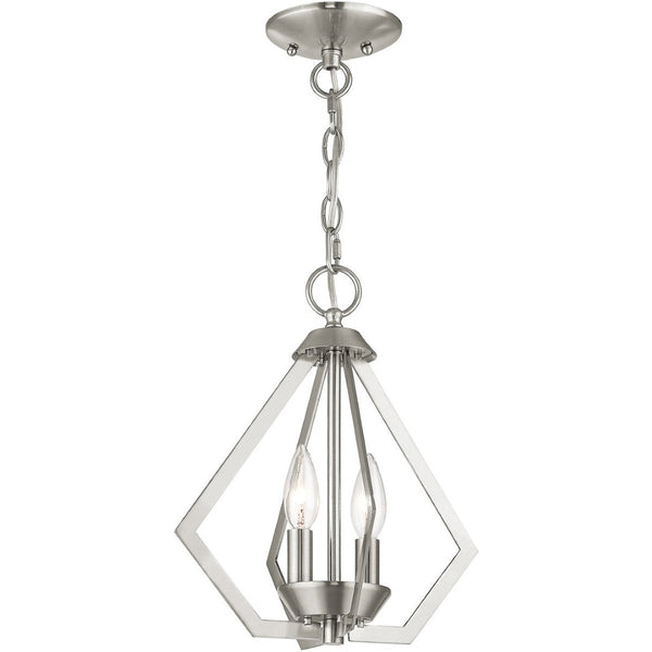 HomeRoots Two Light Dimmable Chandelier - Modern Cylinder Shades for Adjustable Ambiance in Any Space 687263