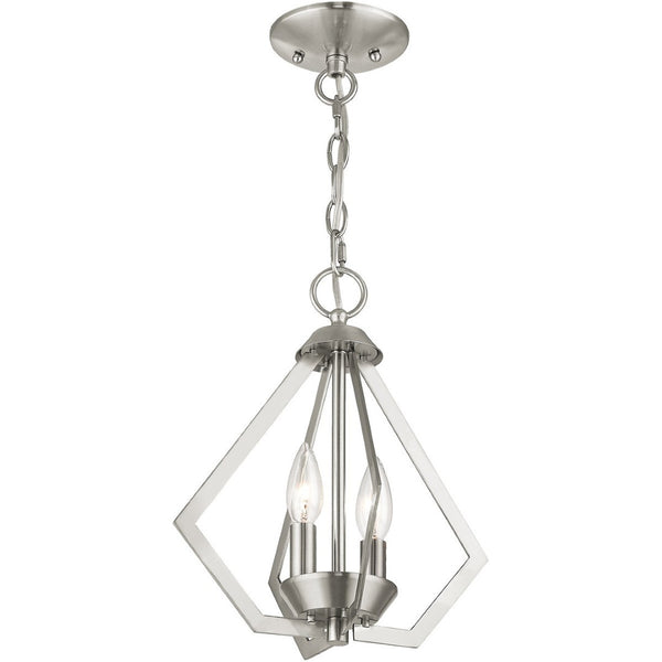 HomeRoots Two Light Dimmable Chandelier - Modern Cylinder Shades for Adjustable Ambiance in Any Space 687263