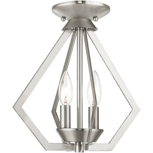 HomeRoots Two Light Dimmable Chandelier - Modern Cylinder Shades for Adjustable Ambiance in Any Space 687263