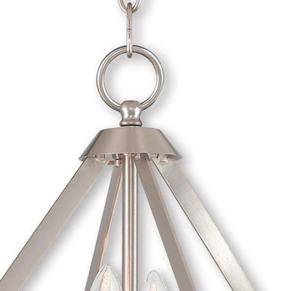 HomeRoots Two Light Dimmable Chandelier - Modern Cylinder Shades for Adjustable Ambiance in Any Space 687263