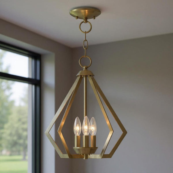 HomeRoots Three Light Dimmable Chandelier - Elegant Cylindrical Shades for Modern Spaces & Adjustable Ambiance 687264