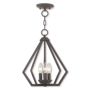 HomeRoots Bronze Three-Light Dimmable Chandelier with Modern Cylinder Shades for Elegant Compact Spaces 687266