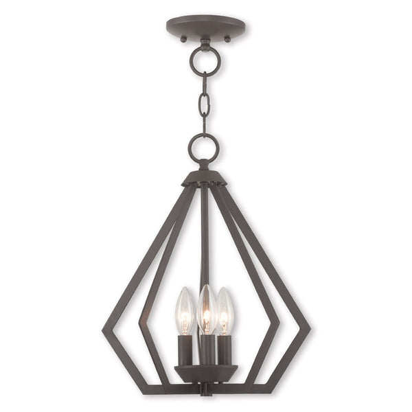 HomeRoots Bronze Three-Light Dimmable Chandelier with Modern Cylinder Shades for Elegant Compact Spaces 687266