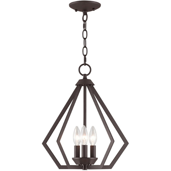 HomeRoots Bronze Three-Light Dimmable Chandelier with Modern Cylinder Shades for Elegant Compact Spaces 687266