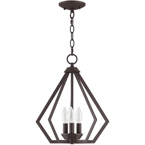 HomeRoots Bronze Three-Light Dimmable Chandelier with Modern Cylinder Shades for Elegant Compact Spaces 687266
