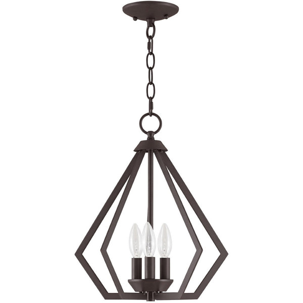 HomeRoots Bronze Three-Light Dimmable Chandelier with Modern Cylinder Shades for Elegant Compact Spaces 687266